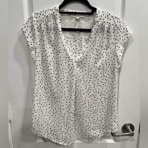 Women’s Short Sleeve Black and White Blouse - Size S
